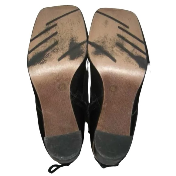 Nine West Boots Vintage 90's y2k Black Square Toe Corset Goth Witchy Bratz Doll - Picture 16 of 16